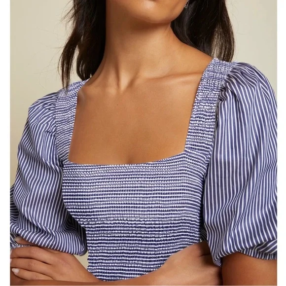 Nation Striped Puff Sleeve Top - Picture 2 of 4